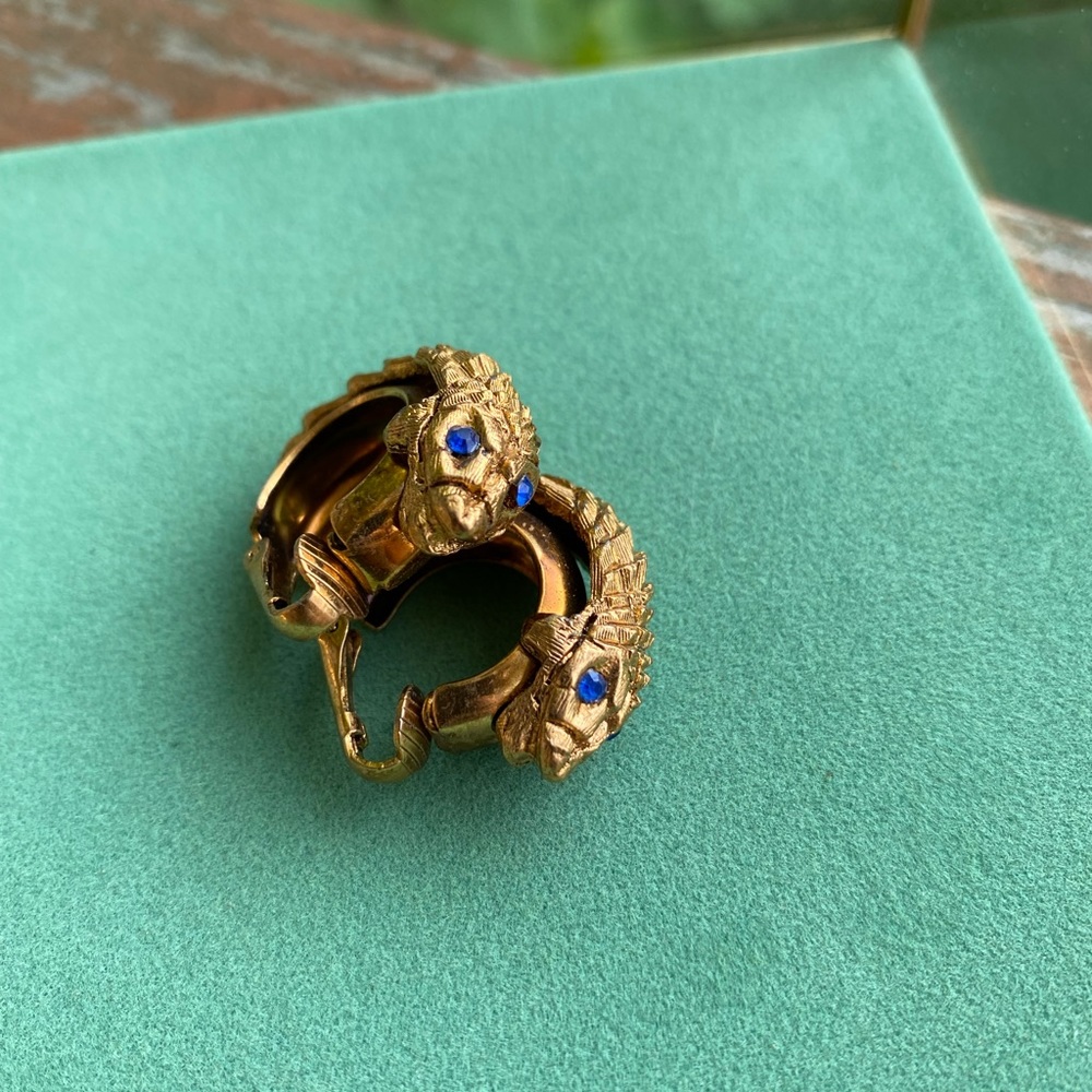 1960’s Attic Find* rare set of gold Snake clip on earrings